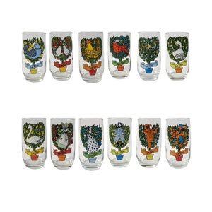 Vintage Twelve Days of Christmas Glasses